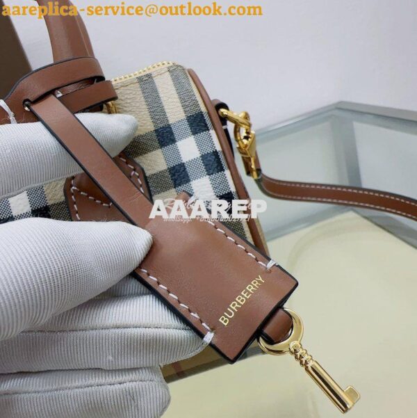 Replica Burberry Check Mini Bowling Bag Archive Beige 80534961 10