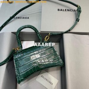 Replica Balenciaga 592833 Hourglass XS Top Handle Bag Dark Green 2