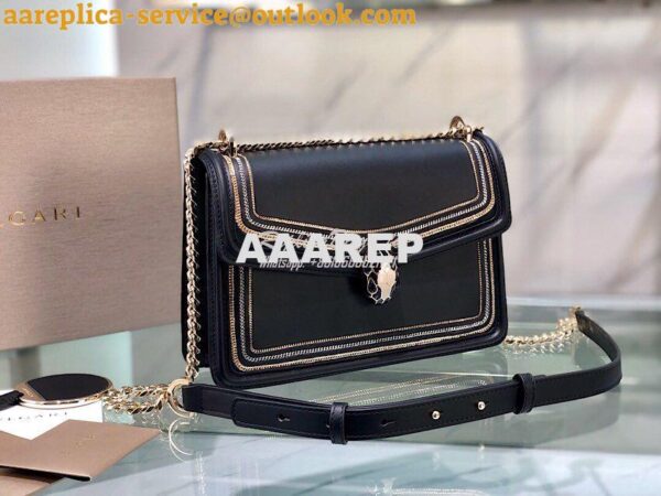 Replica Bvlgari Serpenti Diamond Blast Shoulder Bag 288065 Black 8