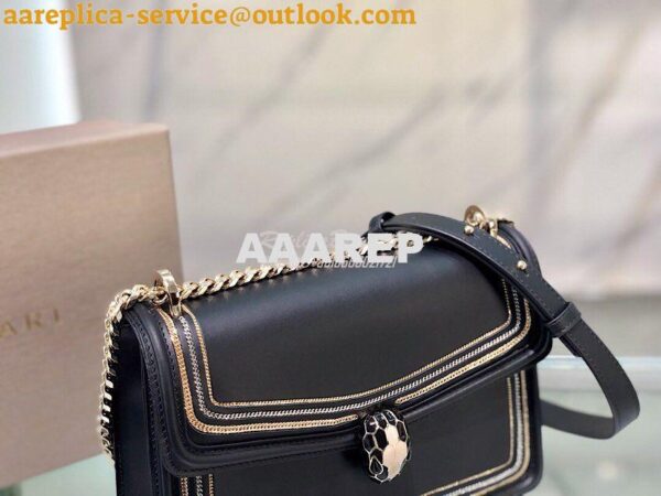 Replica Bvlgari Serpenti Diamond Blast Shoulder Bag 288065 Black 9