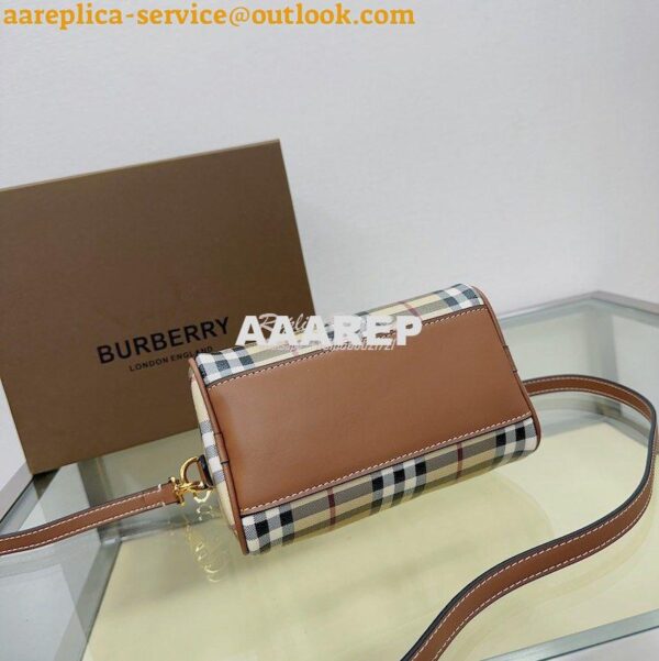 Replica Burberry Check Mini Bowling Bag Archive Beige 80534961 15