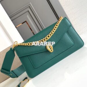 Replica Bvlgari Serpenti East-west Maxi Chain Medium Shoulder Bag Grai