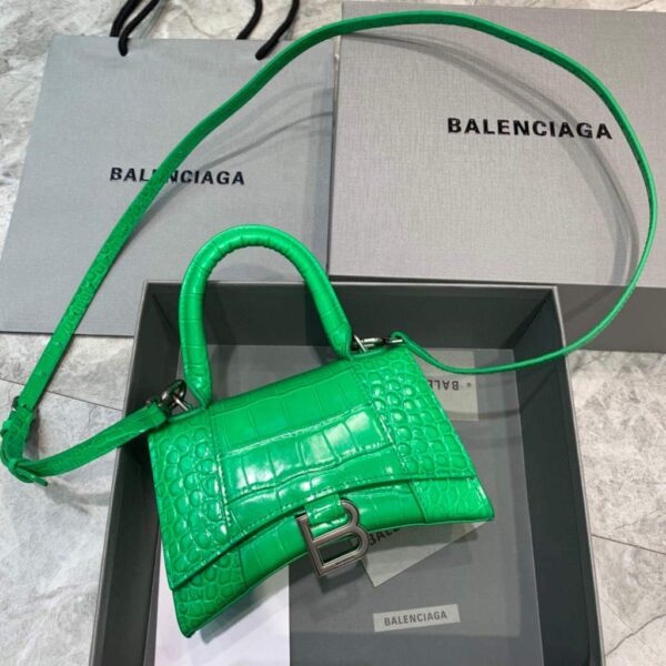 Replica Balenciaga 592833 Hourglass XS Top Handle Bag Green 3