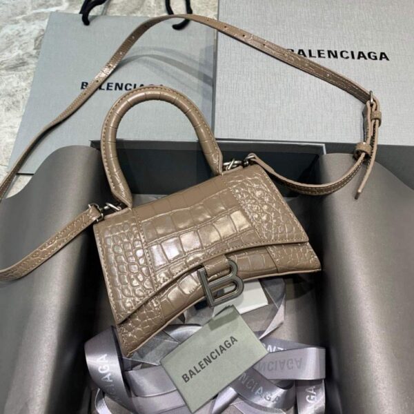 Replica Balenciaga 592833 Hourglass XS Top Handle Bag Kakhi 3