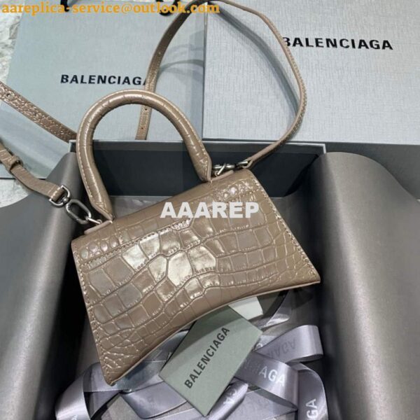 Replica Balenciaga 592833 Hourglass XS Top Handle Bag Kakhi 4