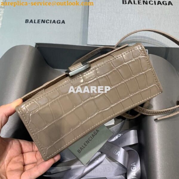 Replica Balenciaga 592833 Hourglass XS Top Handle Bag Kakhi 6