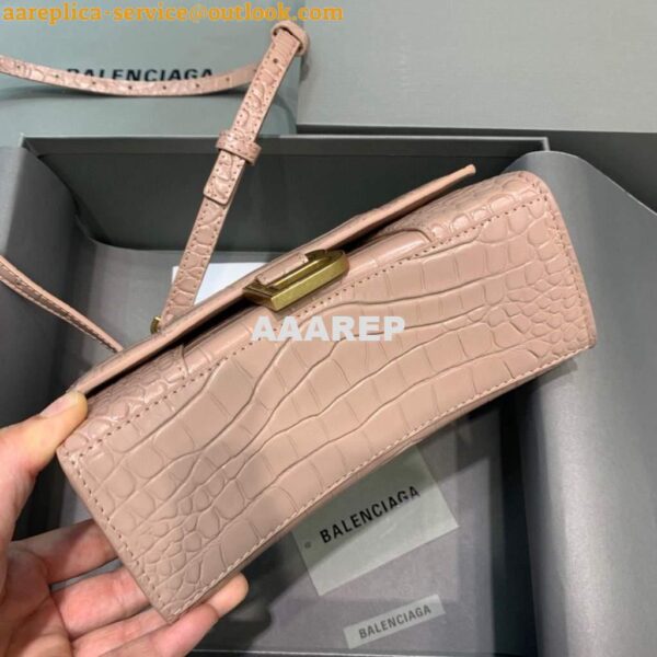 Replica Balenciaga 592833 Hourglass XS Top Handle Bag Light Pink 6