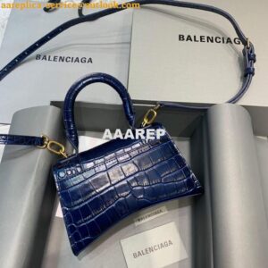 Replica Balenciaga 592833 Hourglass XS Top Handle Bag Navy Blue 2