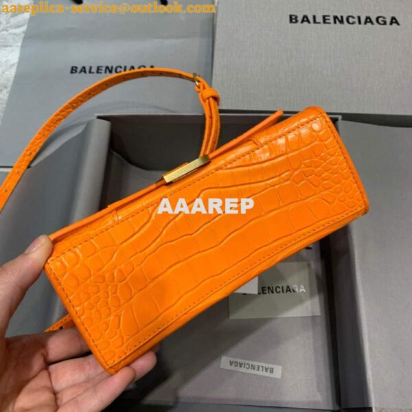 Replica Balenciaga 592833 Hourglass XS Top Handle Bag Orange 4