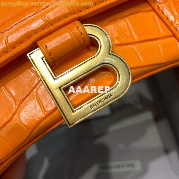 Replica Balenciaga 592833 Hourglass XS Top Handle Bag Orange 5