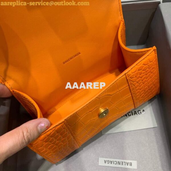 Replica Balenciaga 592833 Hourglass XS Top Handle Bag Orange 7