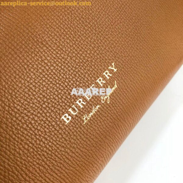 Replica Burberry Grainy Leather and House Check Tote Bag Caramel 3