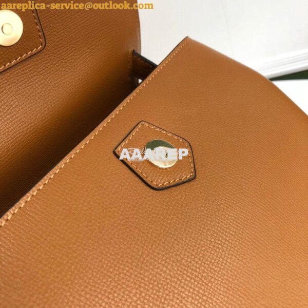 Replica Burberry Grainy Leather and House Check Tote Bag Caramel 4