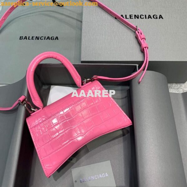 Replica Balenciaga 592833 Hourglass XS Top Handle Bag Pink 4