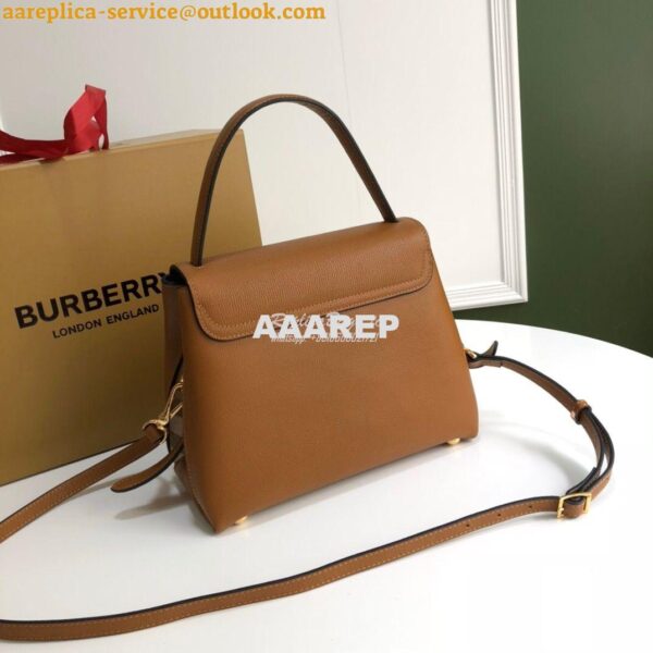 Replica Burberry Grainy Leather and House Check Tote Bag Caramel 8