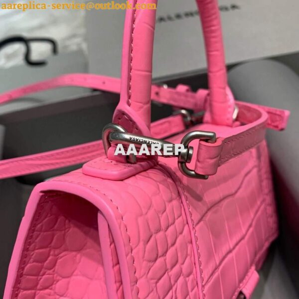 Replica Balenciaga 592833 Hourglass XS Top Handle Bag Pink 7