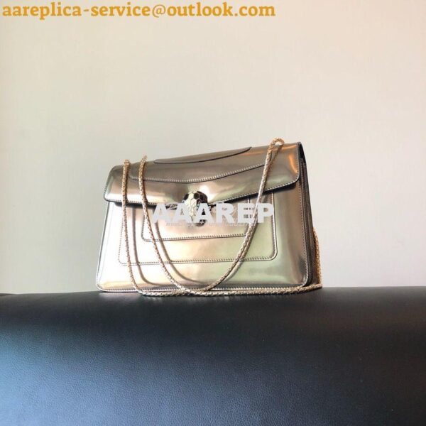 Replica Bvlgari Serpenti Forever Flap Cover Bag in Metallic Bronze 397 10