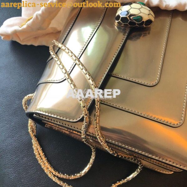 Replica Bvlgari Serpenti Forever Flap Cover Bag in Metallic Bronze 397 13