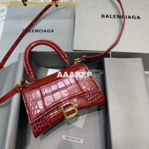 Replica Balenciaga 592833 Hourglass XS Top Handle Bag Red