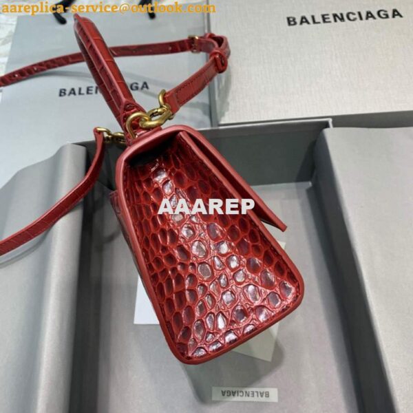 Replica Balenciaga 592833 Hourglass XS Top Handle Bag Red 3