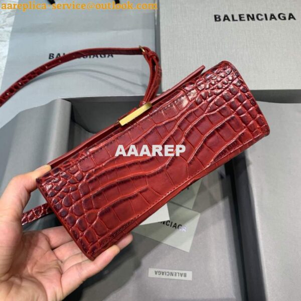 Replica Balenciaga 592833 Hourglass XS Top Handle Bag Red 4