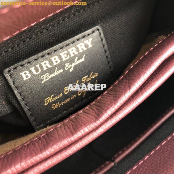 Replica Burberry Grainy Leather and House Check Tote Bag Mahogany Red 7