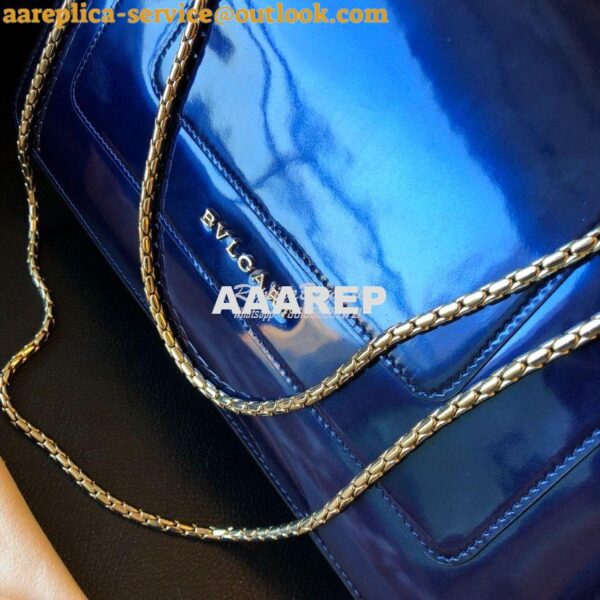 Replica Bvlgari Serpenti Forever Flap Cover Bag in Metallic Cobalt Blu 17