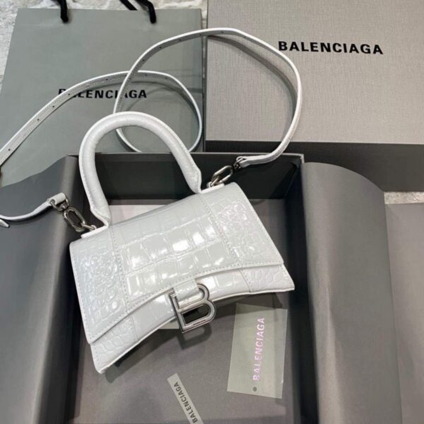 Replica Balenciaga 592833 Hourglass XS Top Handle Bag White 3