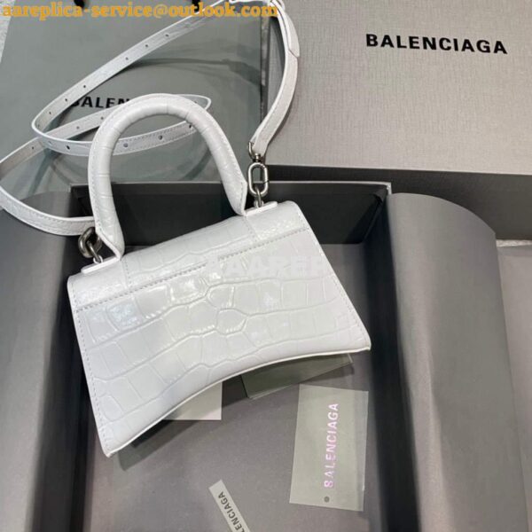 Replica Balenciaga 592833 Hourglass XS Top Handle Bag White 4