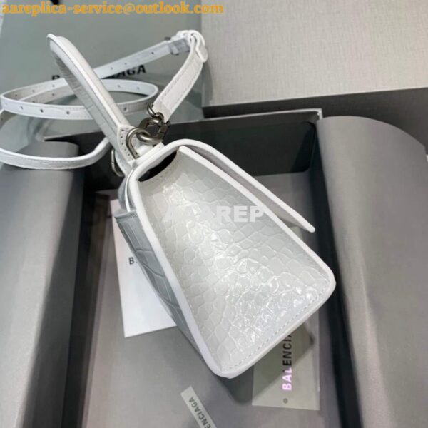 Replica Balenciaga 592833 Hourglass XS Top Handle Bag White 5