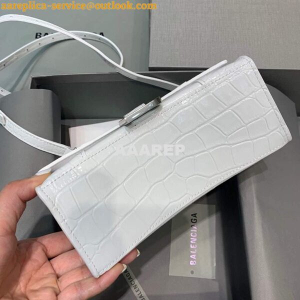 Replica Balenciaga 592833 Hourglass XS Top Handle Bag White 6