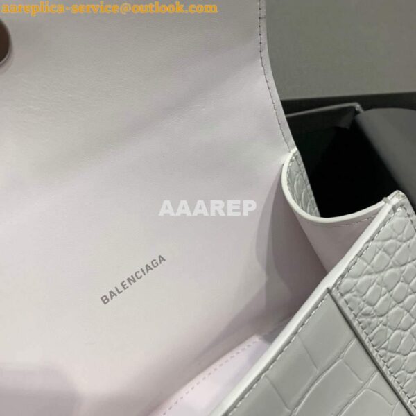 Replica Balenciaga 592833 Hourglass XS Top Handle Bag White 8