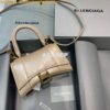 Replica Balenciaga 592833 Hourglass XS Top Handle Leather Bag Black Gold 2