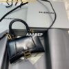 Replica Balenciaga 592833 Hourglass XS Top Handle Leather Bag Black Silver 2