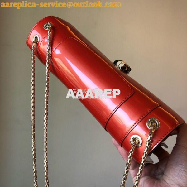 Replica Bvlgari Serpenti Forever Flap Cover Bag in Metallic Orange 397 8