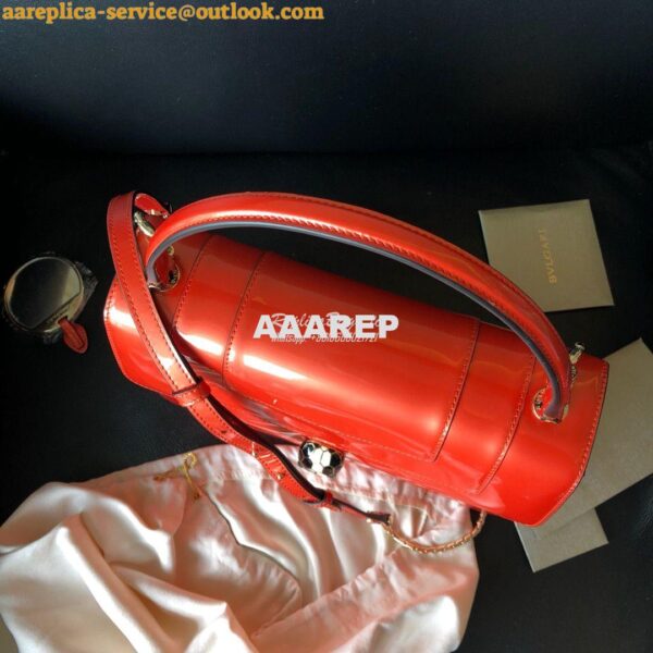 Replica Bvlgari Serpenti Forever Flap Cover Bag in Metallic Orange wit 10