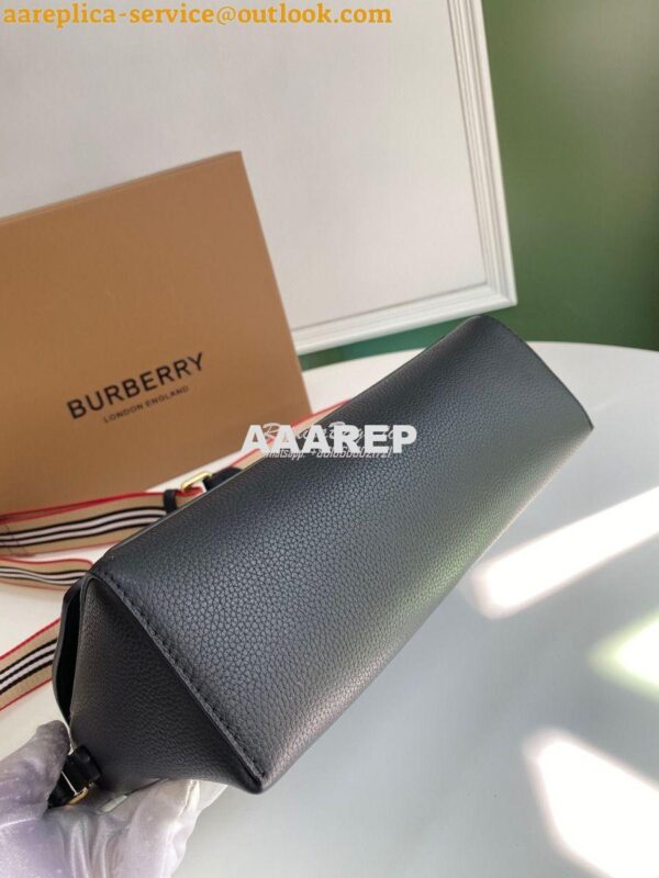 Replica Burberry Grainy Leather Note Crossbody Bag 80174621 Black 9