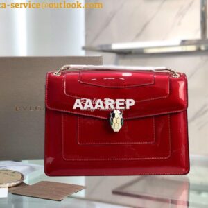 Replica Bvlgari Serpenti Forever Flap Cover Bag in Metallic Red 39793