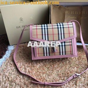 Replica Burberry Small Vintage Check and Leather Crossbody Bag 8006359 2