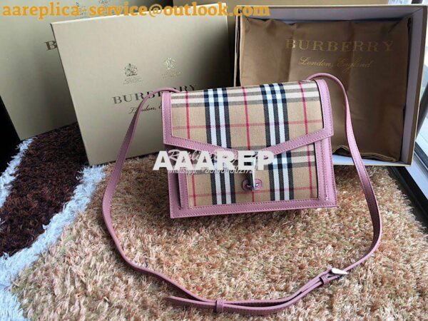 Replica Burberry Small Vintage Check and Leather Crossbody Bag 8006359 4