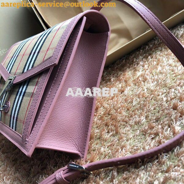 Replica Burberry Small Vintage Check and Leather Crossbody Bag 8006359 5