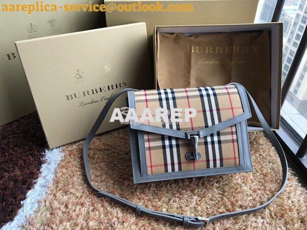 Replica Burberry Small Vintage Check and Leather Crossbody Bag 8006359