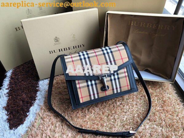 Replica Burberry Small Vintage Check and Leather Crossbody Bag 8006359