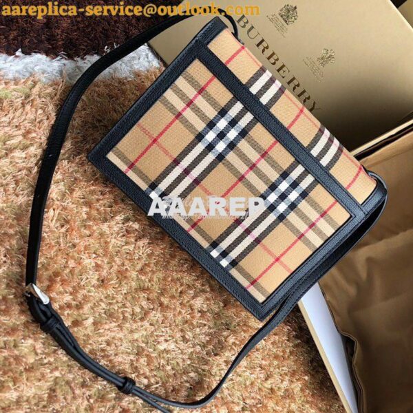 Replica Burberry Small Vintage Check and Leather Crossbody Bag 8006359 8