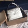 Replica Bvlgari Serpenti Forever Flap Cover Bag in Metallic White 3979 2