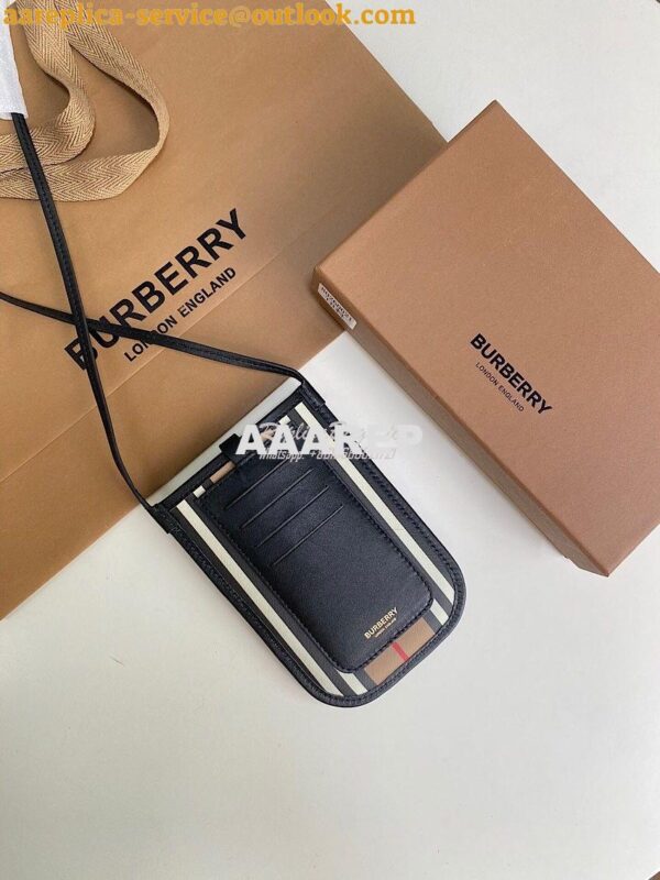 Replica Burberry Stripe E-canvas Phone Case with Strap 80267361 2