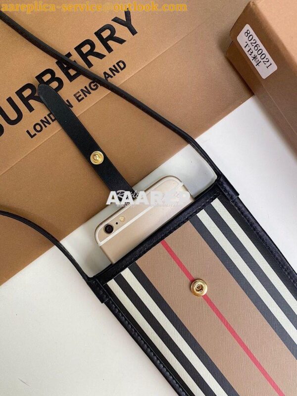 Replica Burberry Stripe E-canvas Phone Case with Strap 80267361 3