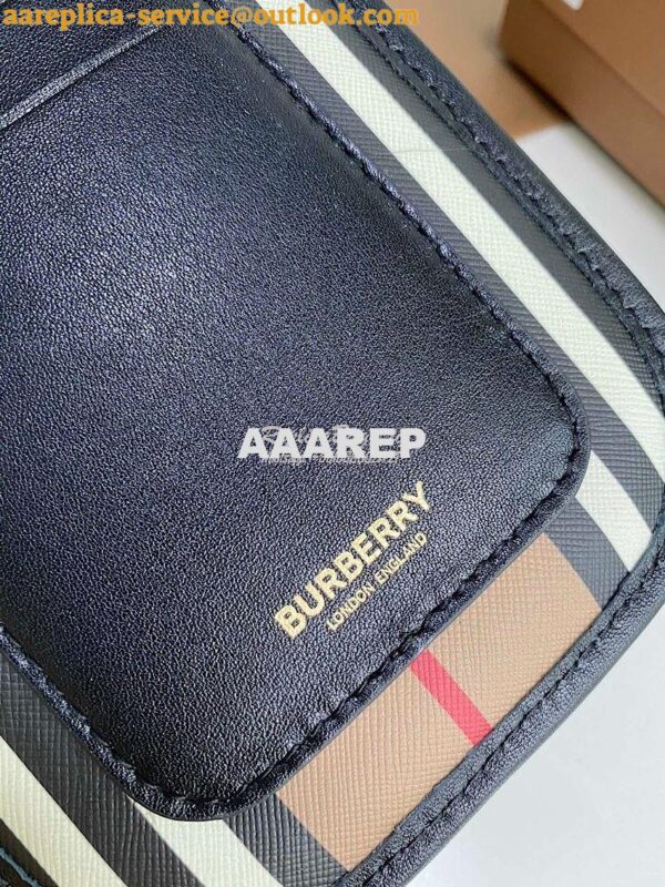 Replica Burberry Stripe E-canvas Phone Case with Strap 80267361 5