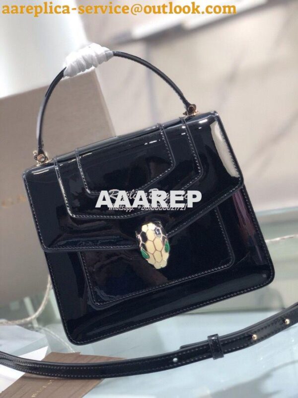 Replica Bvlgari Serpenti Forever Flap Cover Bag in Metallic with Handl 5