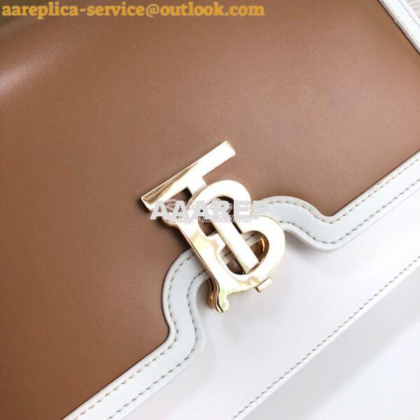 Replica Burberry TB Leather Bag 80103351 Light Camel w White 3